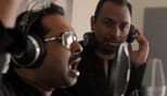 Shyamalangan and Shankar Mahadevan during 'Azhahiya Thendralae' recording. Shyamalangan and Shankar Mahadevan during 'Azhahiya Thendralae' recording.