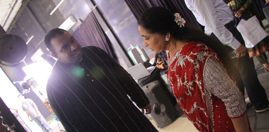 Asha Bhosle and Composer Shyamalangan during press conference Asha Bhosle and Composer Shyamalangan during press conference